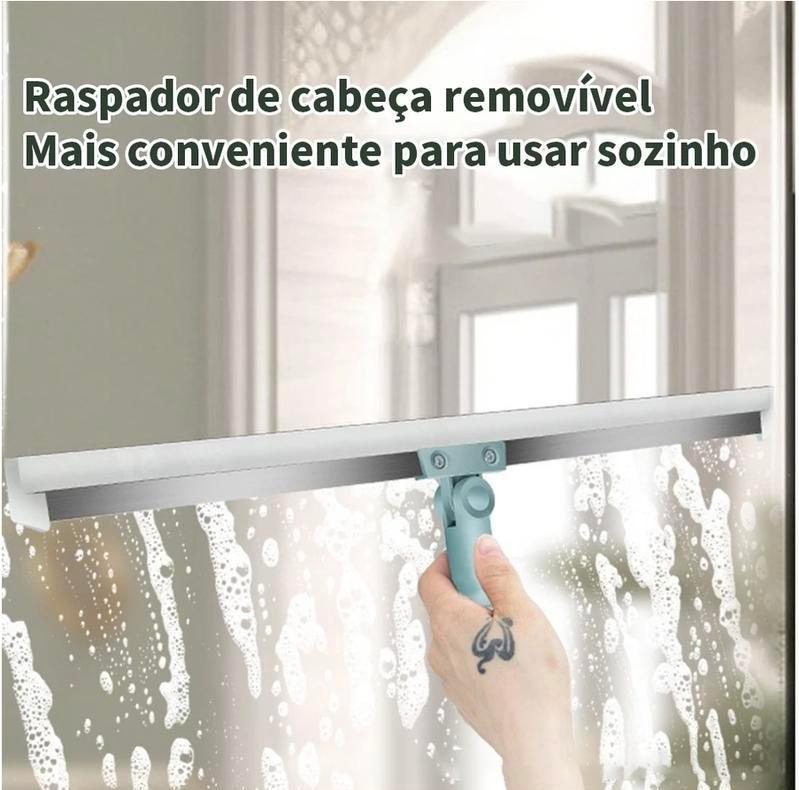 Rodo de Silicone Para Limpeza de Piso Vidros Com Gancho Secos e Molhados Uso Duplo Vassoura Mágica