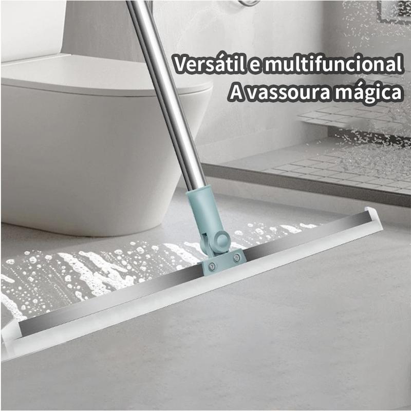 Rodo de Silicone Para Limpeza de Piso Vidros Com Gancho Secos e Molhados Uso Duplo Vassoura Mágica