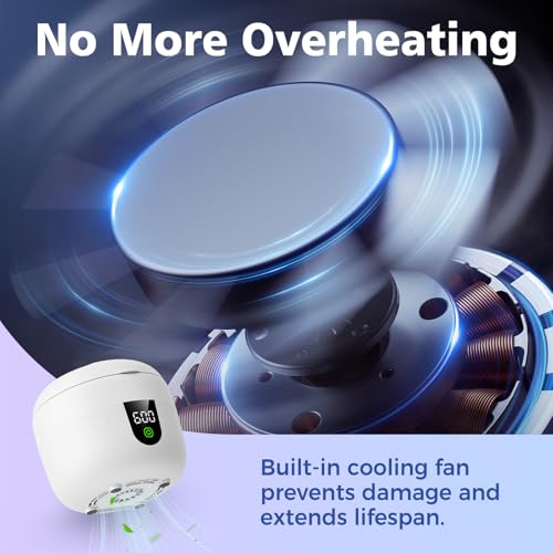 Waterproof Ultrasonic Retainer Cleaner Machine with 180ml Removable Water Tank - 45kHz Ultrasonic Cleaner for Mouth Guards, Jewelry, and Retainer Cleaner- Digital Timer, Smart Pause, Quiet to 30dB