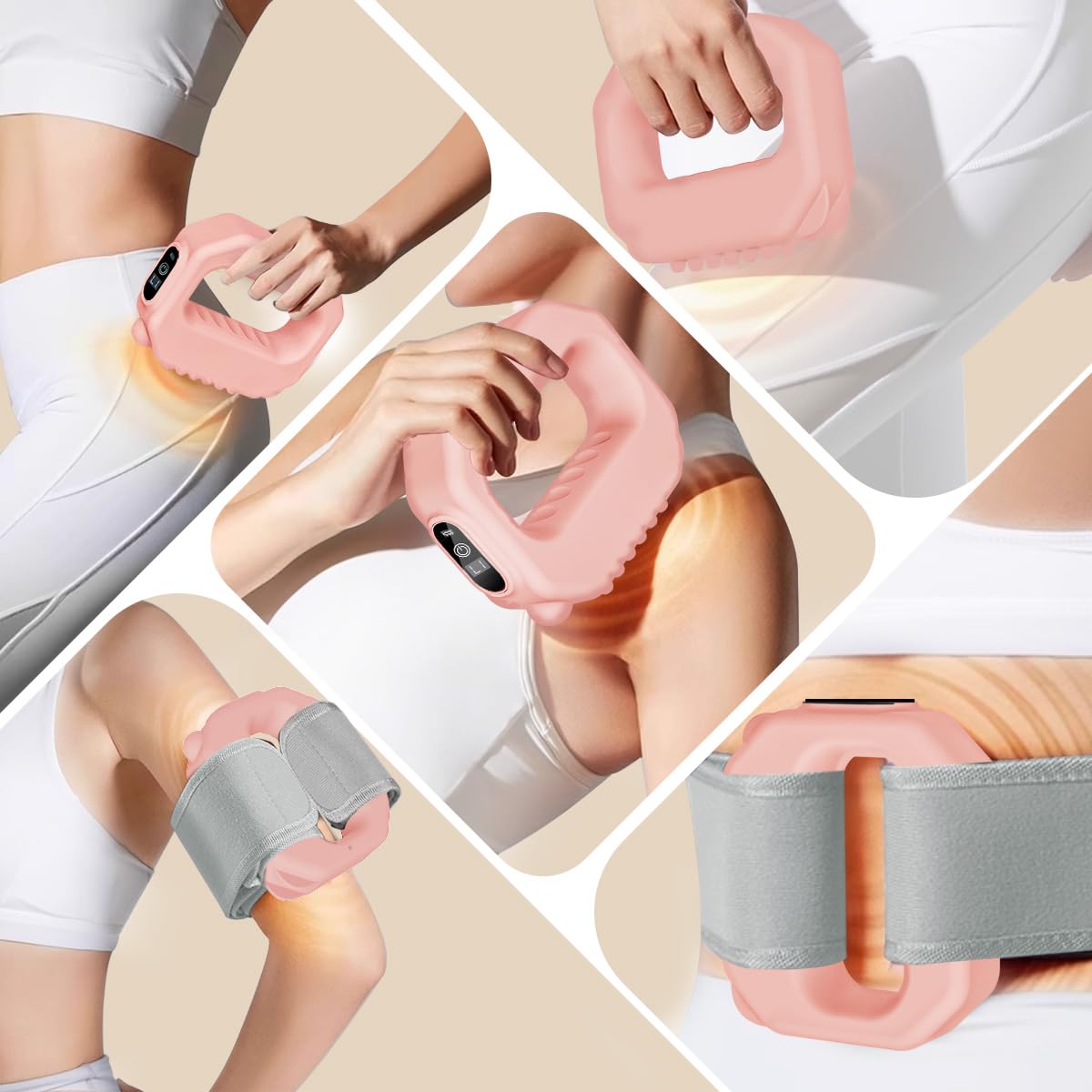 AddWin 2026 New Fascia Ring, Multifunctional Full-Body Hands-Free Massage Tool, Mini Muscle Recovery Fascia Ring Machine, Ergonomic Design with Waist Belt, Adjustable Massage Modes