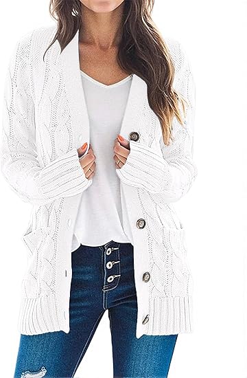 Womens Fall 2026 Long Sleeve Cable Knit Cardigan Sweaters