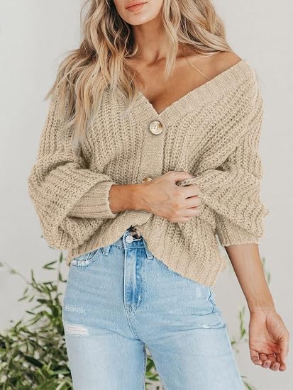 Women's Chunky Knit Open Front Cardigan Sweaters Fall Outfits