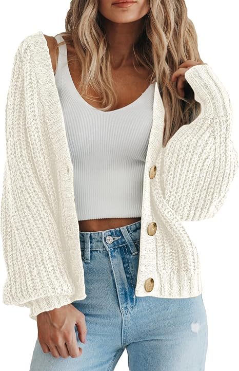 Women's Chunky Knit Open Front Cardigan Sweaters Fall Outfits