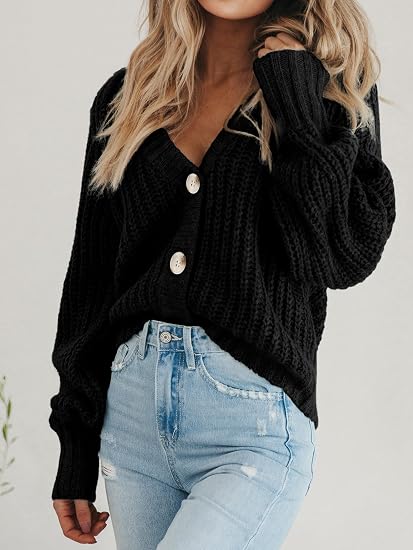 Women's Chunky Knit Open Front Cardigan Sweaters Fall Outfits