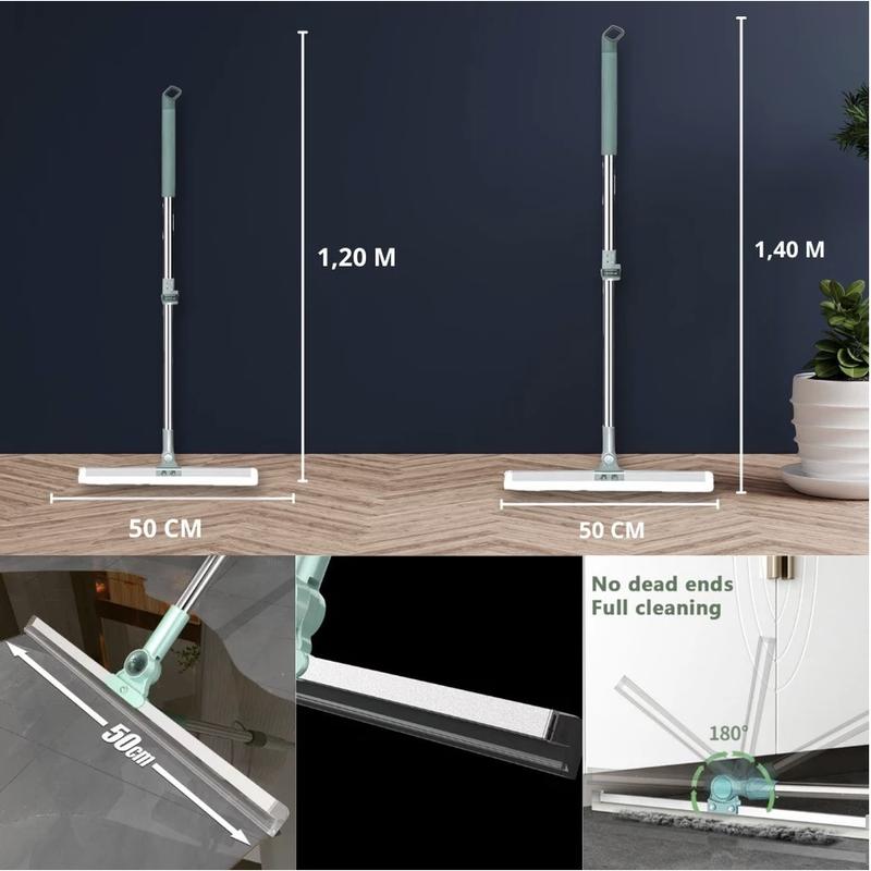 Rodo de Silicone Para Limpeza de Piso Vidros Com Gancho Secos e Molhados Uso Duplo Vassoura Mágica